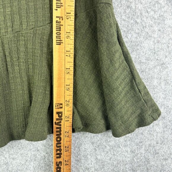 Maeve Anthropologie Winterscape Sweater Top Women S Olive Green Cowl Neck Peplum - Picture 5 of 12